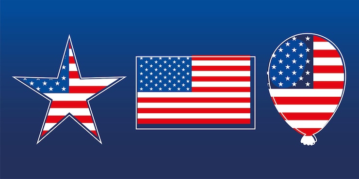 Vektor american flag set