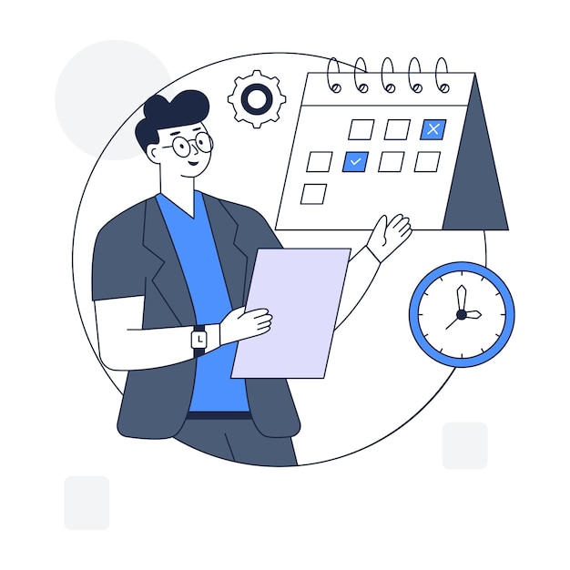 An illustration of task management outline vector