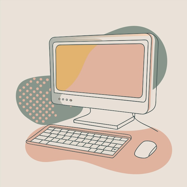 an old computer monitor with a pink background and a green and white dot