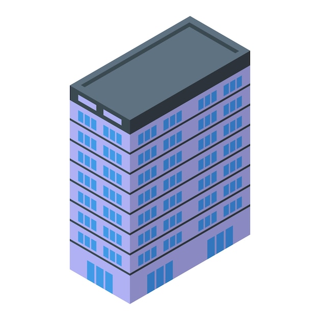 apartment multistory building icon isometric vector city house modern office
