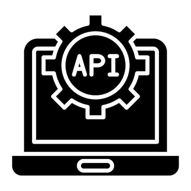 api glyph solid black illustration