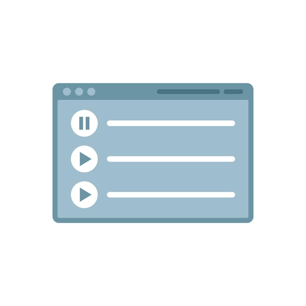 App playlist icon flat vector Song list Music mobile isolated