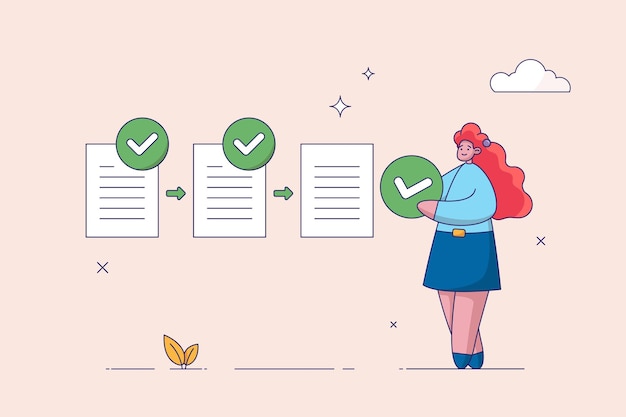 approval document concept project tracking or goal tracker successfully completed part checklist