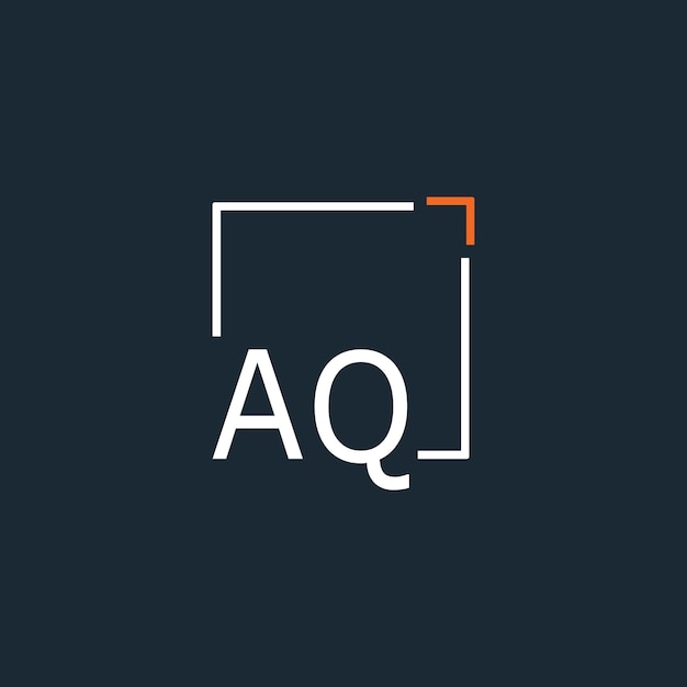 AQ initial monogram logo with square style design