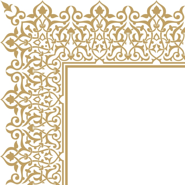 arabic floral border corner frame design traditional islamic