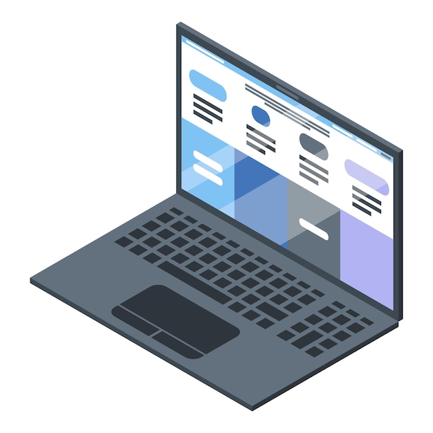 Architect laptop icon Isometric of architect laptop vector icon for web design isolated on white background
