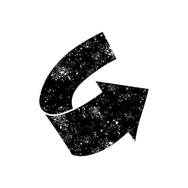 Arrow black hand drawn icon in grunge look
