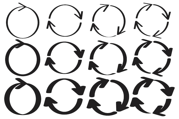 arrow circles arrow icon collection cursor arrow icon set vector illustration stock image