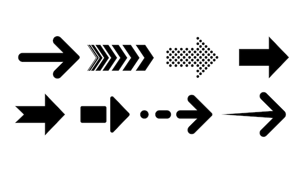 Arrows big black set icons Arrow icon Arrow vector collection isolated on white background Vector illustration