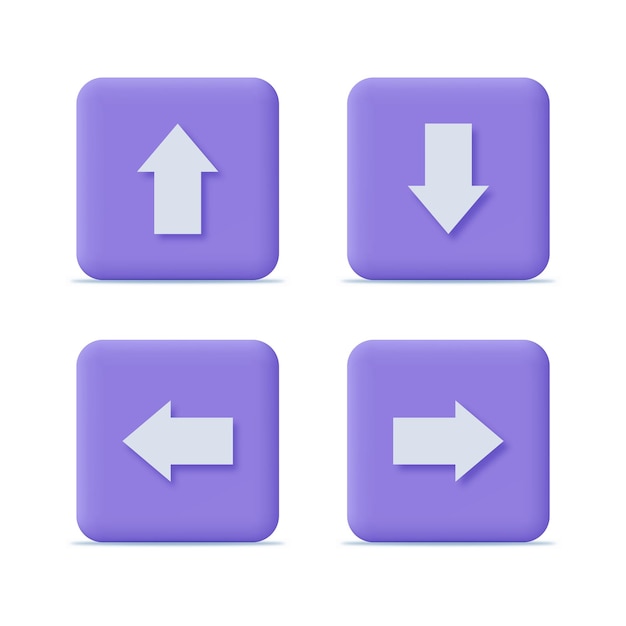 Arrows icon symbol collection 3D design concept
