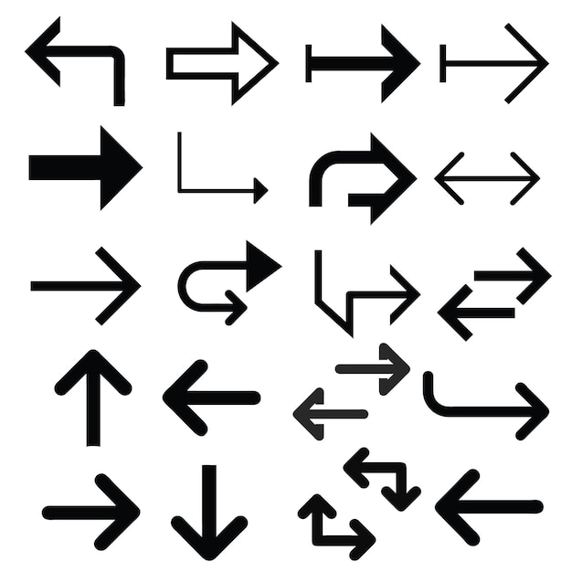 arrows set icons arrow vector collection arrow cursor modern simple arrows play button