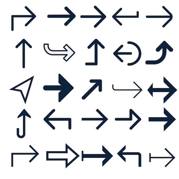 arrows set icons arrow vector collection arrow cursor modern simple arrows play button