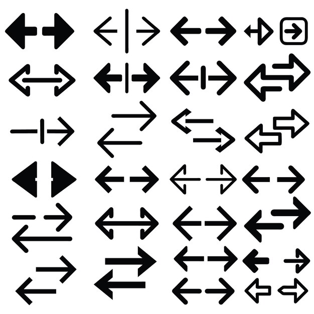 arrows set icons arrow vector collection arrow cursor modern simple arrows play button