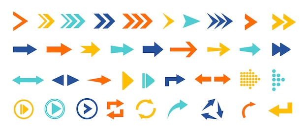 Arrows set icons Arrow vector collection Arrow Cursor Modern simple arrows
