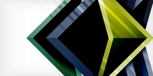 Arrows with 3d effect abstract background Triangles on light grey backdrop