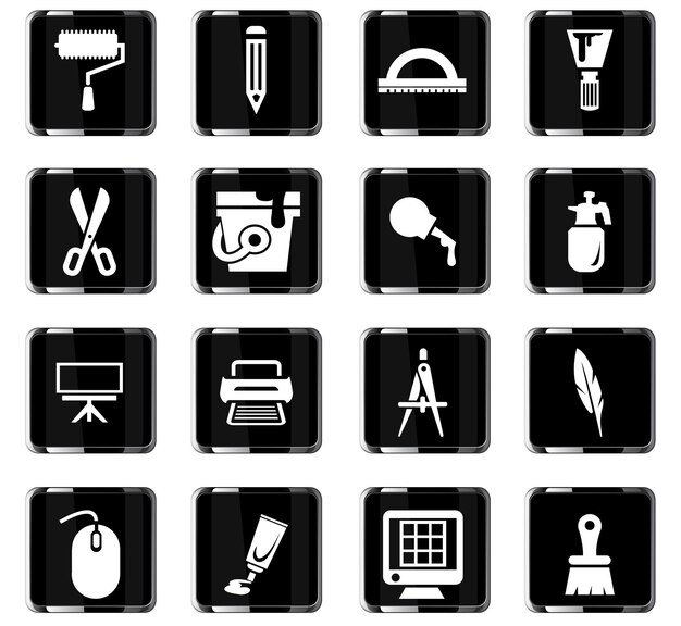 art tools vector icons for user interface design