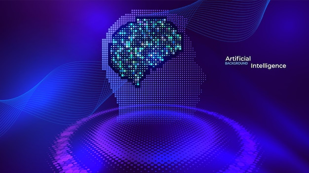 Artificial Intelligence Background Abstract Neural Network Flow with Glowing Data Lines and Particles Futuristic Machine Learning Deep Neural System and Digital Technology Concept Vector