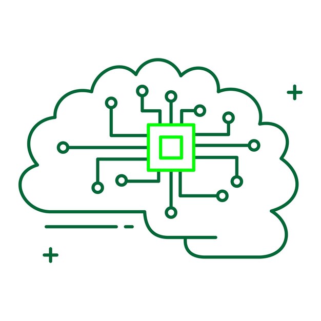 artificial intelligence brain technology vector icon design brain technology digital brain