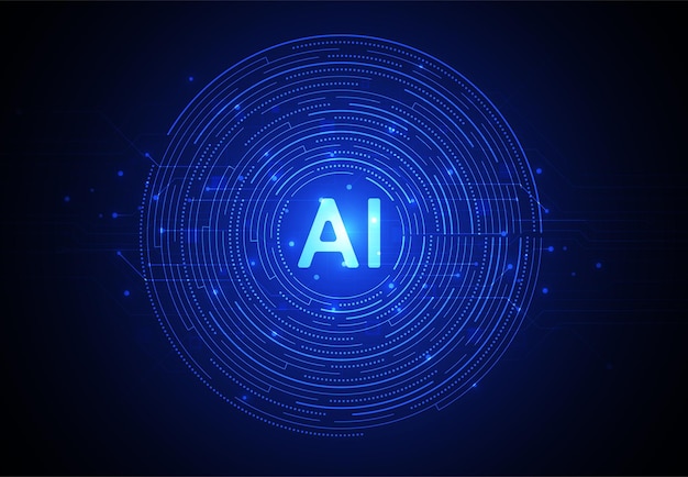 Artificial intelligence circle on board in futuristic concept technology artwork Communication
