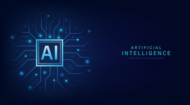 artificial intelligence circuit board technology abstract background futuristic technology
