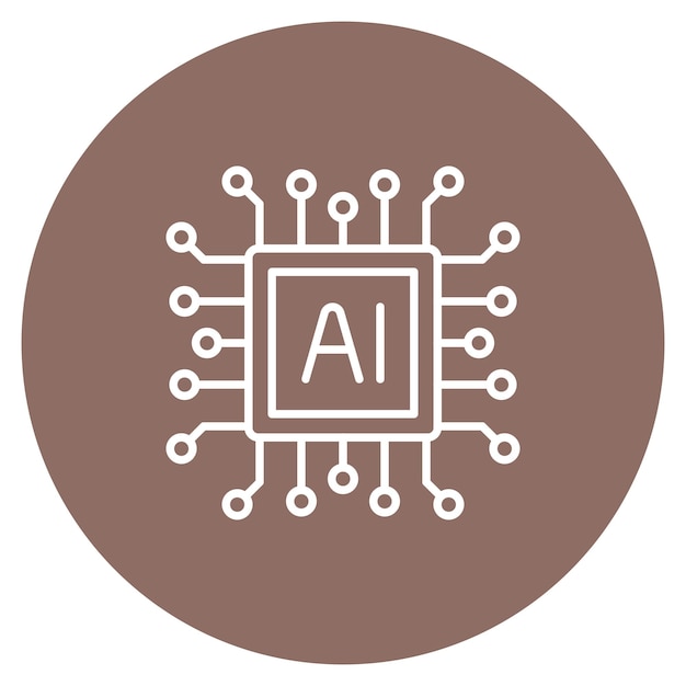 artificial intelligence icon vector image can be used for computer science