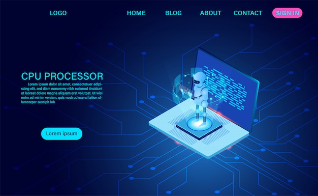 Artificial intelligence robot landing page