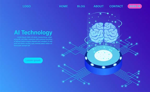 Artificial intelligence technology landing page template