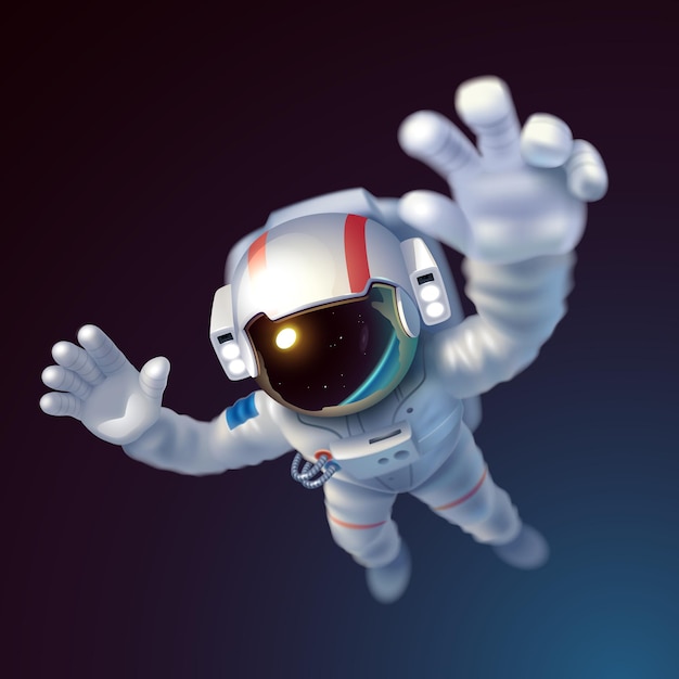 astronaut flying in space illustration