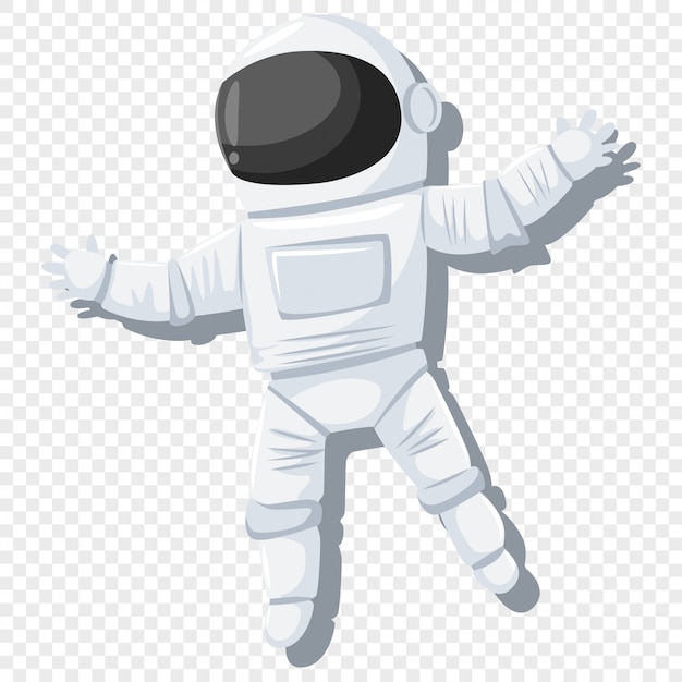 astronaut in helmet and spacesuit illustration on transparent background