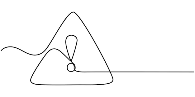 attention getting continuous line editable stroke icon dangerous sign line continuous drawing