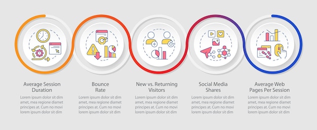 audience engagement metrics infographics circles sequence