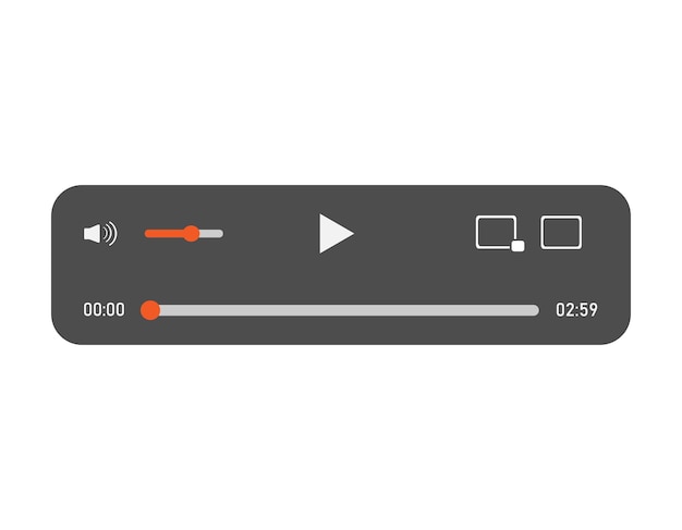 audio player. navigation template for mp3 files. movie player in modern skin. multimedia vector