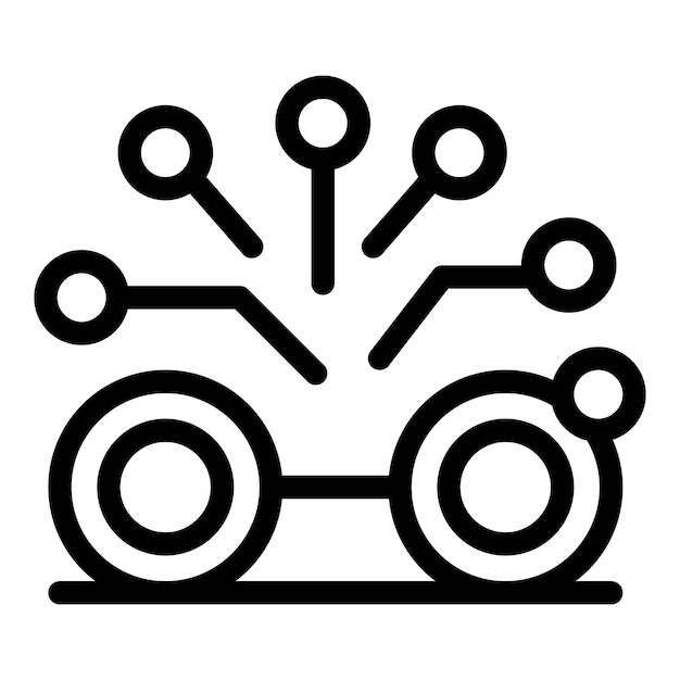 Autonomous agricultural robot working in the field icon