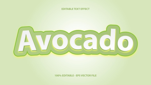 Avocado fruit text effect editable nature and green text style