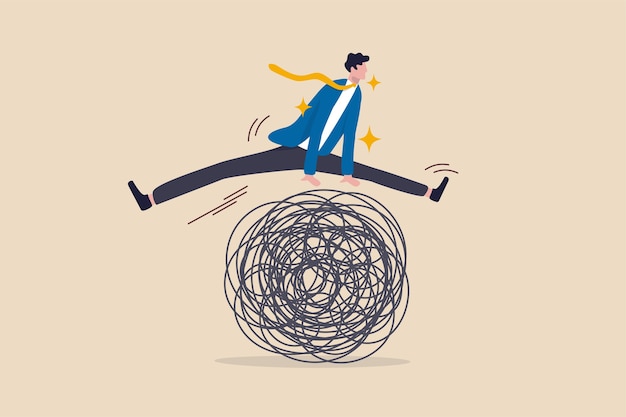 avoid business trouble risk, smart thinking to overcome difficulty obstacle or emotional problem