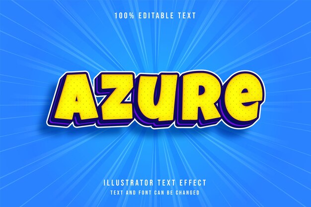 Azure 3d upravitelný textový efekt moderní žlutý purpurový modrý textový styl