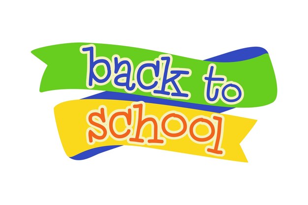 Back to school text vector art title design with different elements and colors