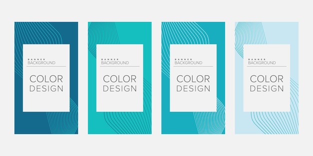 Background banner abstract line color design vector vertical banner set