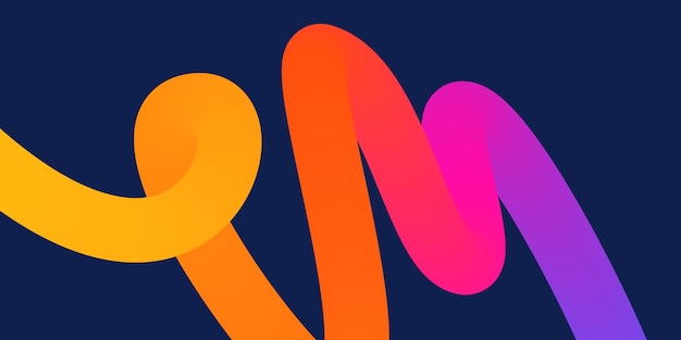 background with colored squiggles gradient lines design for poster flyer cover or banner wavy