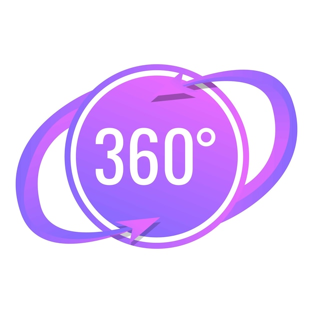 Badge 360 degrees icon Cartoon of badge 360 degrees vector icon for web design isolated on white background