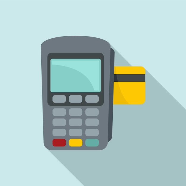 Bank teller pos machine icon Flat illustration of Bank teller pos machine vector icon for web design