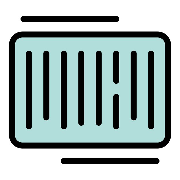 Bar code icon Outline bar code vector icon color flat isolated