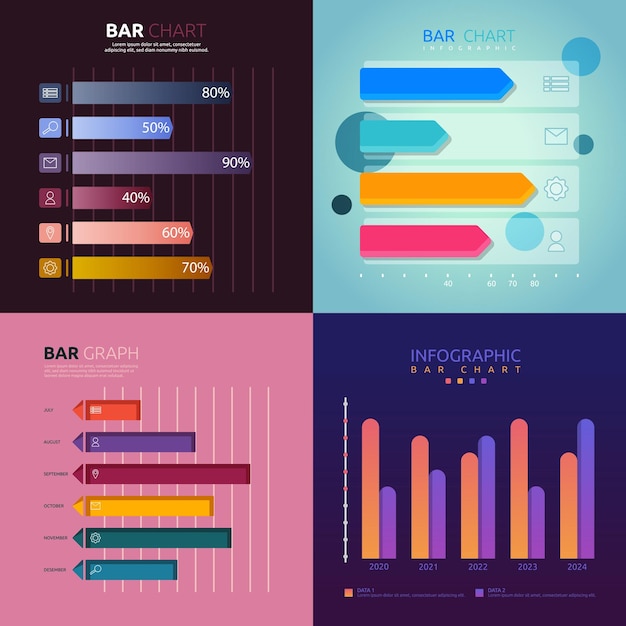 bar graph chart business statistic data infographic template