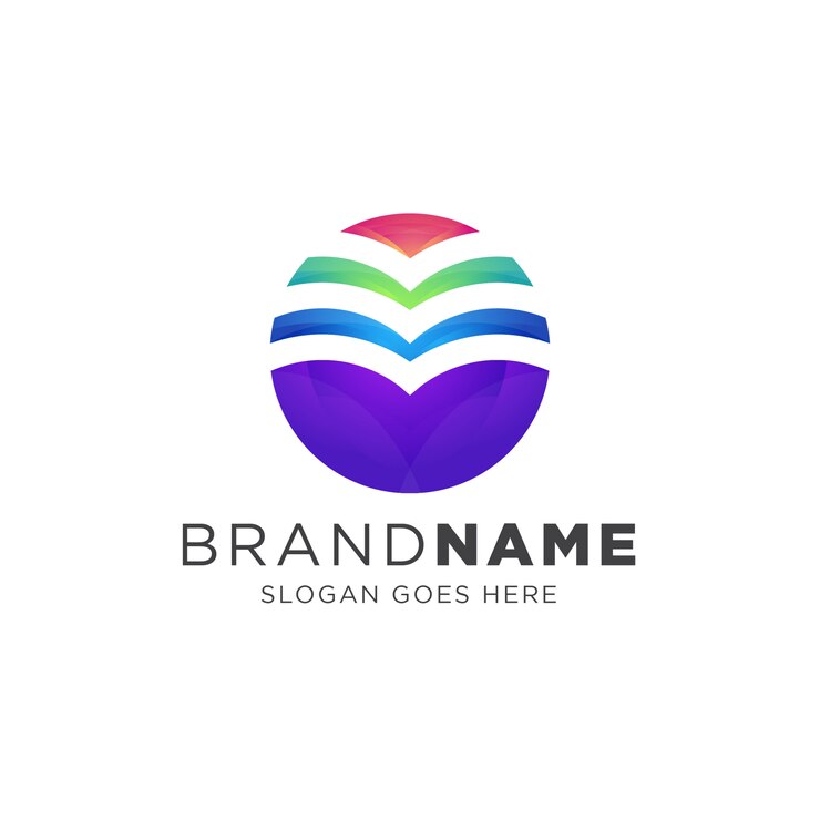 Vektor barevné abstraktní logo kruhového tvaru.