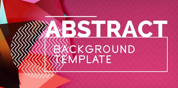 Barevné geometrické abstraktní pozadí, minimální abstrakce s mozaikovým stylem 3D tvaru