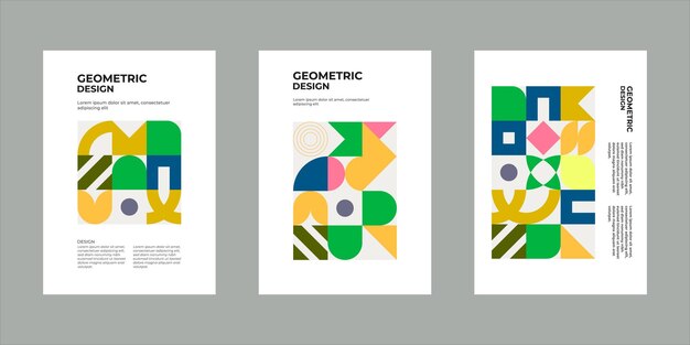 Barevný neo geometrický plakát Mřížka s barevnými geometrickými tvary