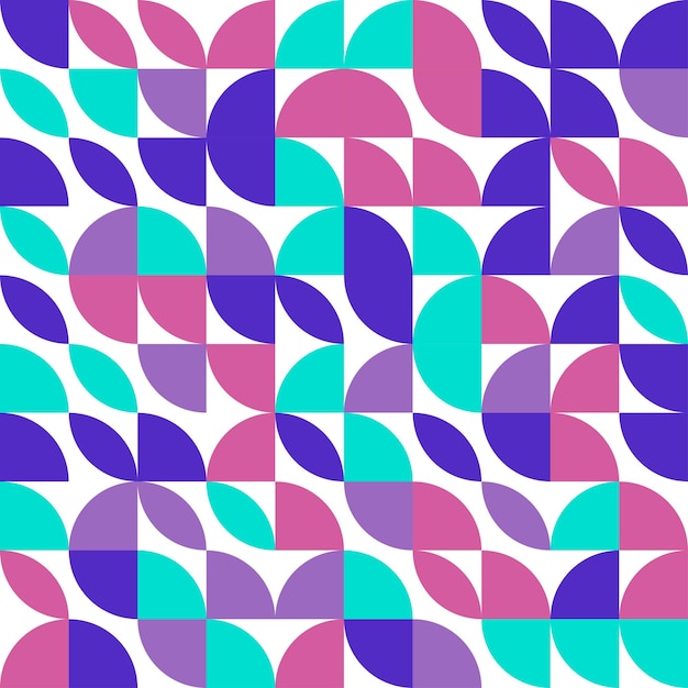 Bauhaus Design Vector Background with Purple Pink and Green Color
