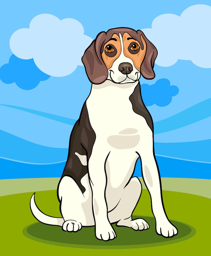 Vektor beagle dog cartoon illustration
