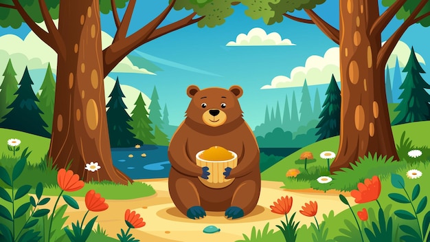 beareatinghoneyinforest