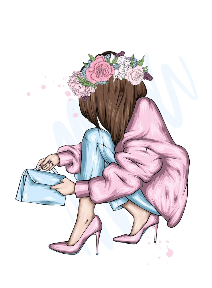 Vektor beautiful girl in stylish clothes
